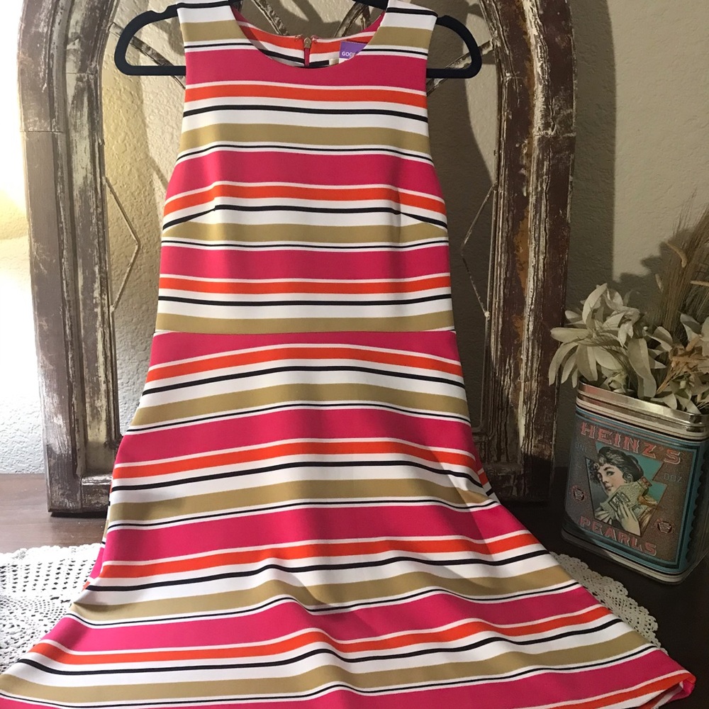 Michael Kors Midi Striped Dress Size Medium 60’s style  but not vintage
